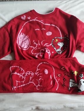 Peanuts Kids Matching Set Red with Pink Accents